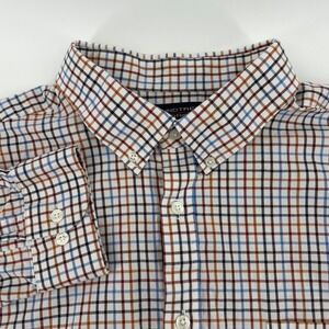 Roundtree & Yorke XXL Mens Plaid‎ Checkered Button Down Long Sleeve Shirt